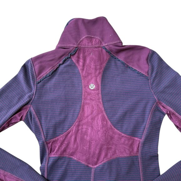 Lululemon Star Runner Pullover Top Rulu Lace 1/2 Zip Gym Sz 2 Plum - Picture 8 of 10